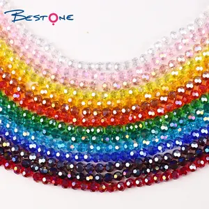 Bestone Wholesale 4mm 6mm 8mm 10mm AB Color Faceted Glass Beads DIY Loose Beads For Jewelry Making