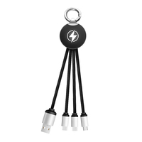 Kabel USB LED 4 In 1, Mikro USB Tipe C Pengisi Daya LED Cahaya Mengalir Semua Dalam Satu Kabel Logo Disesuaikan