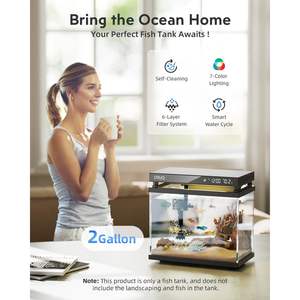 Pompe à eau silencieuse rectangulaire moderne à 7 couleurs avec fonction autonettoyante pour bureau de salon en verre - Product Image 2