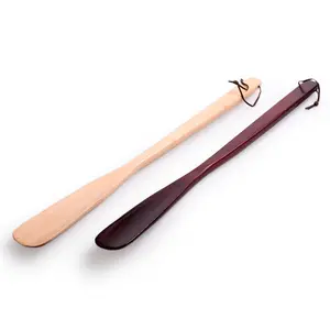 Wholesale Customizable Delicate Wooden Shoehorn Plywood and Walnut Model Hotel Shoe Lifter for Home Decoration