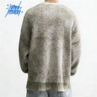 Fabricant Chandail personnalisé de haute qualité, décontracté, à manches longues, en tricot, doux et chaud, à col rond et à fermeture éclair latérale pour hommes