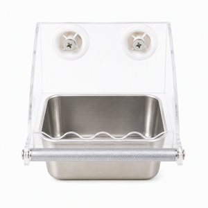 Abreuvoir pour oiseaux en acier inoxydable SUS 304 avec support en acrylique, fixation par vis, coupelle d'alimentation montée sur cage pour perruche, calopsitte, cage à oiseaux - Product Image 5