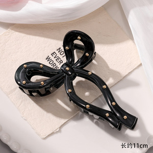 French Style Polka Dot Plastic Hair <b>Clip</b> Fashionable Large Hair Claw for Women Non-Slip Thick Hair Accessories - Product Image 5