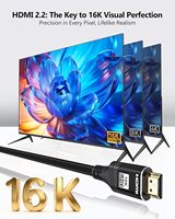 Câble 16K pour 2.2 Ultra Haute Vitesse 96 Gbps 16K/8K/4K 120 Hz Compatible Ordinateur PS4 PS5 Moniteur Gaine PVC Plaqué Or