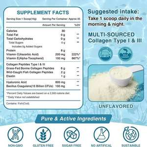 Private Label <span class=keywords><strong>Bio</strong></span> <span class=keywords><strong>Bio</strong></span> Meeresfisch Kollagen Protein Hyaluron Trink pulver Reines <span class=keywords><strong>Marine</strong></span> Kollagen Pulver für erwachsene Haut - Product Image 6
