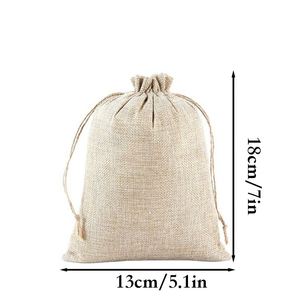 Sac en toile de jute de haute qualité 13x18cm, impression de logo, sacs en jute durables, pochette récupérable, idéal pour l'emballage cadeau, bonbons de Noël - Product Image 3