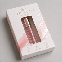 Boîte d'emballage cosmétique personnalisée, boîte d'emballage imprimée avec logo en feuille d'or UV mat pour rouge à lèvres, gloss à lèvres, parfum