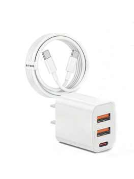 3-Port 20W PD USB C & USB Wall Charger with Type C Cable only .49: eDeal Info
