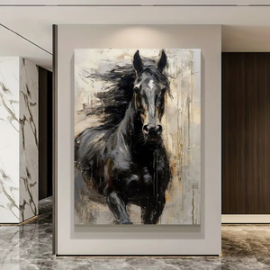 लिविंग रूम की दीवार सजावट काले घोड़े मॉड्यूलर चित्र दीवार कला चित्र चित्र चित्र चित्र चित्र चित्र - Product Image 3