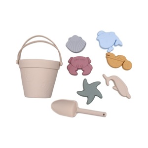 Ensemble de 8 jouets de plage en silicone <span class=keywords><strong>pour</strong></span> enfants, accessoires essentiels <span class=keywords><strong>pour</strong></span> bébé, ensemble de moules et seau de plage, jouet de bain <span class=keywords><strong>pour</strong></span> bébé - Product Image 5
