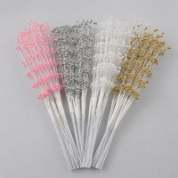 Handgefertigte Perlen-Blumenstiel-Bouquet-Füller in Rosa, Silber, Gold, Kristallsprühe für Hochzeits-Blumenarrangements, Großhandel