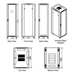 Armoire réseau FINEN Mobile verticale sur pied 18U 22U 27U 32U 37U 42U 47U avec étagère coulissante <span class=keywords><strong>19</strong></span> <span class=keywords><strong>pouces</strong></span> pour <span class=keywords><strong>serveur</strong></span> - Product Image 5