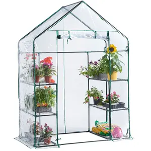 China Supplier Whole Sale Price Portable 3 Tier Shelf Hexagonal Small Portable Agricultural Walk In Greenhouse Sale