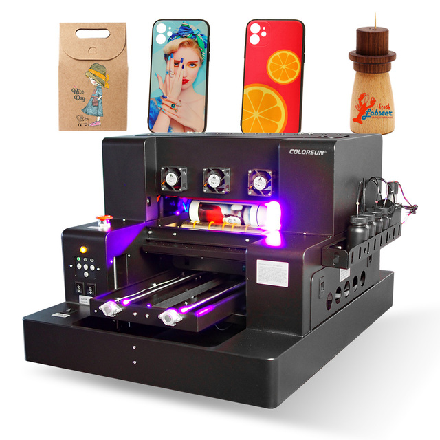 Automatic Varnish A3 UV Printer for Phone case Mugs Wood Flatbed Printing Machine with RIP 10.3 Software