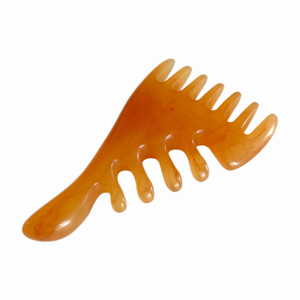 Peigne de massage ionique en résine d'ambre pour le cuir chevelu, thérapie capillaire en forme de dauphin - Product Image 5