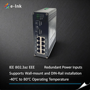 10-Port Gigabit Ethernet <strong>Switch</strong> Dual SFP Fiber Ports 20Gbps Capacity Aluminum Case Redundant Power Support 1000Mbps Fiber <strong>Switch</strong> - Product Image 2