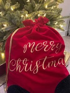 Hot Sales Luxury Red Velvet Mouse Merry <b>Christmas</b> Gift Santa Xmas <b>Sack</b> <b>Christmas</b> Gift Bag for <b>Christmas</b> Presents - Product Image 3