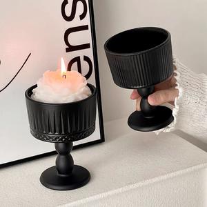 Bougeoir <span class=keywords><strong>en</strong></span> <span class=keywords><strong>verre</strong></span> gobelet vintage ornements Base de bougie <span class=keywords><strong>en</strong></span> <span class=keywords><strong>verre</strong></span> noir mat <span class=keywords><strong>Chandelier</strong></span> <span class=keywords><strong>en</strong></span> <span class=keywords><strong>verre</strong></span> décoratif - Product Image 3