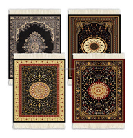 4 pièces Vintage Mini tapis tapis de souris et sous-verres orientaux drôle tapis de souris Floral persan tapis Style tapis de bureau sous-verres