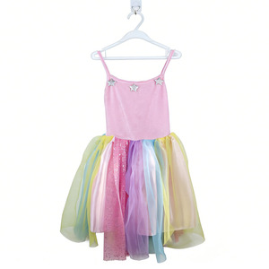 HAOLAN Gonne per Bambine 10-14 Anni in Pizzo Tinta Unita Chiffon Midi Senza Maniche con Volant sulle Spalle Linea ad A Vita Naturale Estive TV/Cinema - Product Image 1