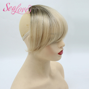 Frangia a clip bionda Shadow Root a lunga durata, in vero capello umano, con frangia a clip, parrucche in capelli umani con frangia - Product Image 2