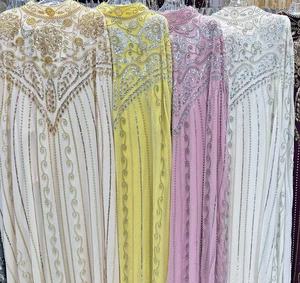 Vestido de Noche Largo y Elegante con Bordado y Pedrería, Estilo Holgado, para Novia Musulmana, Traje para Ceremonia de Boda, Jalabiya, Caftán - Product Image 3
