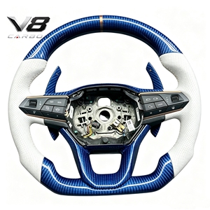 Volante de Fibra de Carbono Real Personalizado Estilo Deportivo de Carreras, Accesorios Interiores para Automóviles V8carbon para Cupra <span class=keywords><strong>Leon</strong></span> <span class=keywords><strong>FR</strong></span> <span class=keywords><strong>19</strong></span>+ - Product Image 4