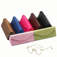 Boîte à lunettes pliable colorée en gros, accessoires pour lunettes, étui rigide triangulaire pour lunettes