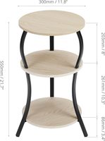 Petite table console circulaire moderne à 3 niveaux, design mince, avec étagère de rangement, table d'appoint compacte pour canapé, table basse d'angle, table de chevet