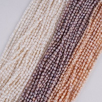 Perles de culture en forme de riz 4-5mm, perles nues filetées, perles d'eau douce roses pour la fabrication de bijoux, promotion en gros