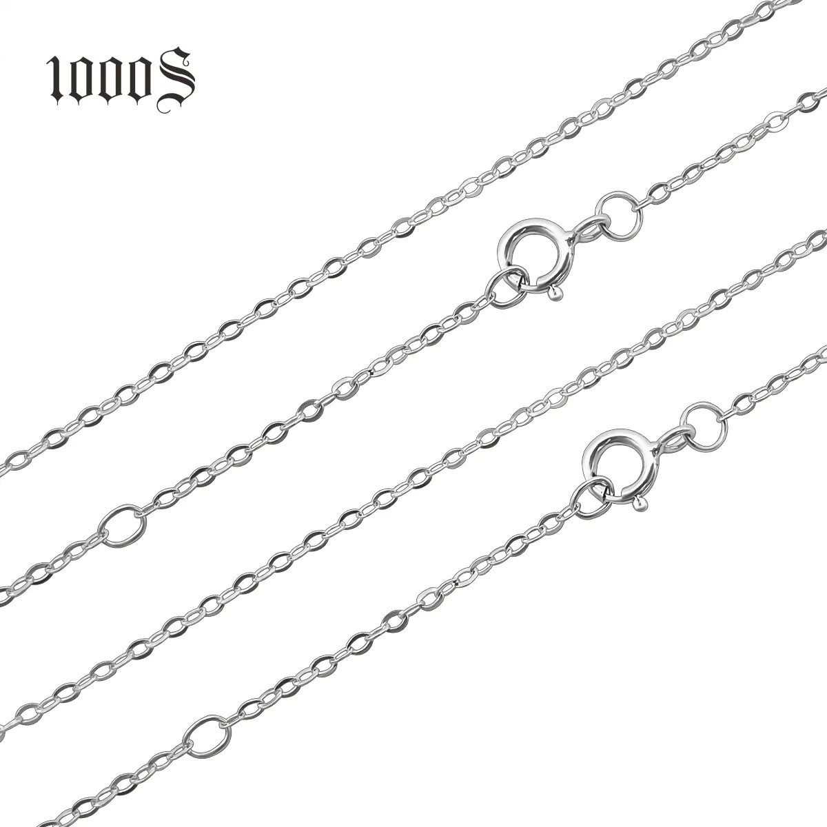 Joyería Collar de plata sólida cadena italiana 925 plata esterlina para mujer enlace de moda S925 Cadena de eslabones de papel de plata al por mayor