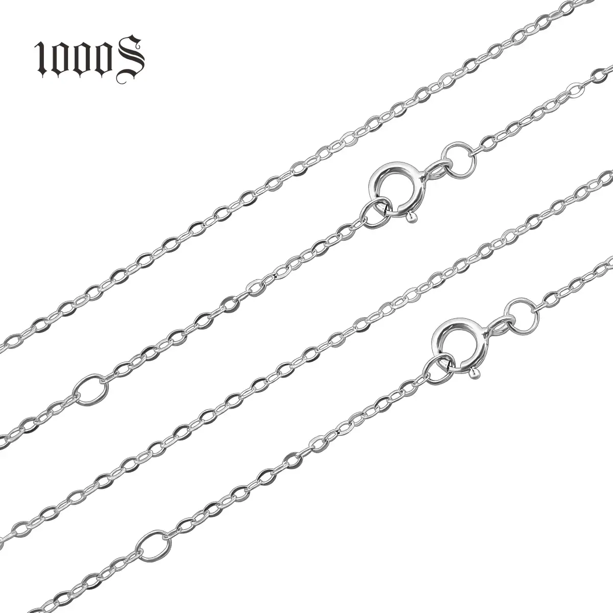 İtalyan 925 ayar gümüş takı katı gümüş kolye zinciri ile kadınlar için 18 inç taban link zinciri