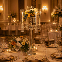 Candélabre en cristal pour mariage à 9 bras, décoration d'intérieur, candélabre en cristal à 5 bras, centre de table de mariage