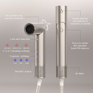 Set di Spazzole ad Aria Calda Rotanti e Pieghevoli 90 °   Asciugacapelli con Beccuccio Girevole a 3 Velocità e 3 Temperature Intercambiabili per Uso Domestico e Professionale - Product Image 6