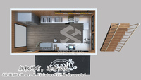 Tienda Prefabricada de Dos Pisos con Estructura de Acero, Cafetería Móvil, Restaurante, Bar, Tienda Minorista, Kiosco Comercial en Contenedor