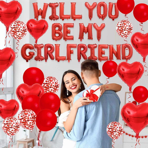 <span class=keywords><strong>Palloncino</strong></span> a Forma di Cuore Rosso 'Vuoi Essere la Mia Fidanzata?' 18 Pollici in Alluminio Adatto per San Valentino - Product Image 6