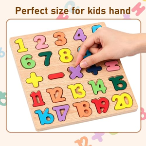 Tablero de Madera 3D con Alfabeto y Números, Juguete Educativo para Niños, Unisex - Product Image 5