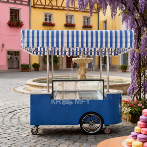 OEM High Quality Electric Popsicle Flower Bike with Freezer Italian Gelato Ice Cream Display Cabinet Fiberglass Food - Product Image 3