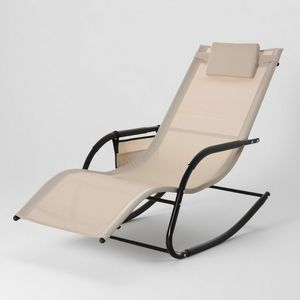 Gartens tuhl KD Freizeit Schaukel stuhl Außen liege Stahlrahmen Schaukel stuhl mit Magazin tasche - Product Image 1