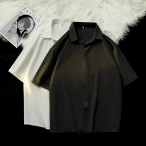 <span class=keywords><strong>Camicia</strong></span> estiva Casual da <span class=keywords><strong>uomo</strong></span> a maniche corte da <span class=keywords><strong>uomo</strong></span> <span class=keywords><strong>camicia</strong></span> ampia tinta unita taglia grande - Product Image 3