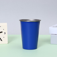 Gobelets à bière en métal à paroi simple empilables de haute qualité avec logo personnalisé, 8 oz, 12 oz, 16 oz, gobelets à bière incassables en acier inoxydable, gobelets à lait