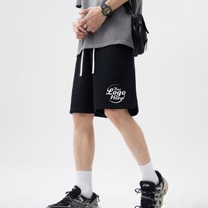 Pantalones cortos de algodón con bucle de 340G para hombre, pantalones cortos deportivos holgados informales de primavera y verano, pantalones cortos personalizados de Color sólido para hombre - Product Image 3