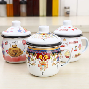 Nouveauté OEM vente en gros, bricolage OEM, logo personnalisé, tasses à café en acier émaillé personnalisées avec ventre de tambour en vrac - Product Image 4