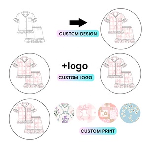KERUI Nuovo Arrivo Set <span class=keywords><strong>Pigiama</strong></span> Estivo per Bambini Completo per Ragazze Maniche Corte Pantaloncini Stampa Personalizzata Comodo <span class=keywords><strong>Pigiama</strong></span> per Neonati - Product Image 2