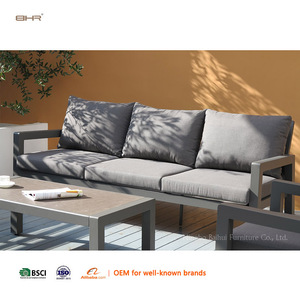 Ensemble de salon de jardin moderne BHR, canapé en aluminium pour <span class=keywords><strong>terrasse</strong></span>, 6 places, ensemble de meubles de conversation, canapé d'extérieur confortable avec table basse - Product Image 4