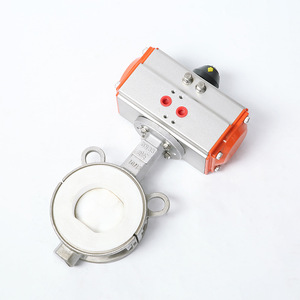 Yoshitaka Pneumatic Wafer Butterfly Valve Dn35 2 1 2 Inch PTFE Lined Soft <b>Seal</b> Adjust For Slag Discharge - Product Image 2