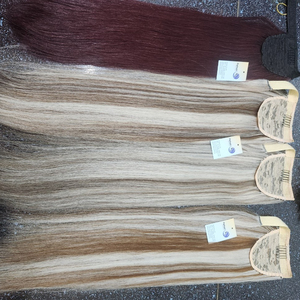 Chaud soyeux vietnamien Remy cheveux queue de cheval haut Style droit Double poids bande en Ins couleur chaude - Product Image 1