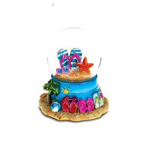 Globo de Nieve de Resina con Purpurina, Castillo de Fantasía, Unicornio, Dragón Verde, Agua - Product Image 4