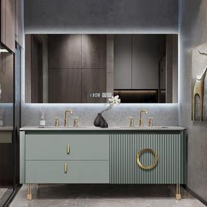 โต๊ะเครื่องแป้งในห้องน้ำกระจกตั้งพื้นตู้ห้องน้ำกระ<span class=keywords><strong>จ</strong></span>กอัจฉริยะ<span class=keywords><strong>หิน</strong></span>อ่อนสไตล์ทันสมัย - Product Image 3