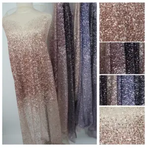 3mm and 4mm sequin machine beaded mesh embroidery fabric